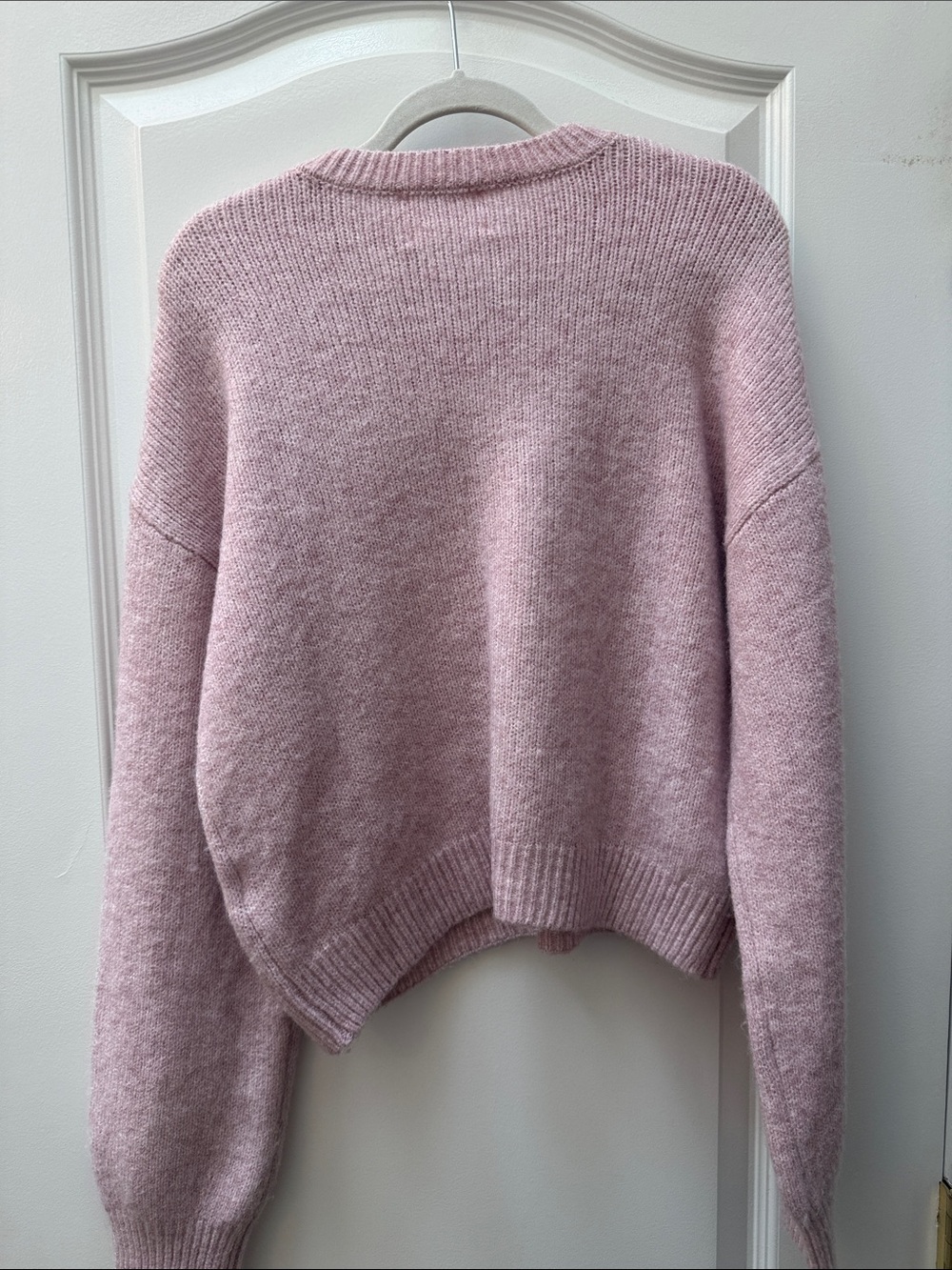 Zara Girl Teen Dusty Pink Floral Applique Crewneck Sweater 11-12 - Picture 4 of 5
